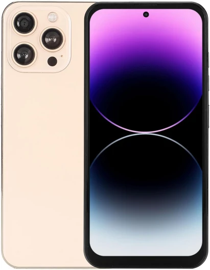 Smartphone débloqué I14 PROMAX 4G, écran HD de 6,7 Pouces, Téléphone Portable WiFi 5G pour Android12, Support Face débloqué, 8 Go 256 Go, Téléphone Portable Octa Core avec (Or) Prise UE Or